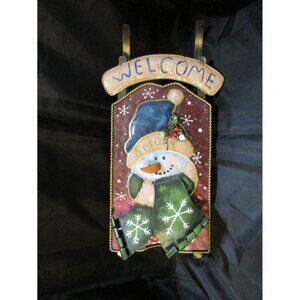 Welcome Sleigh Door Hanger Christmas/Winter Decor Enameled Metal 12"L X 7.5"W